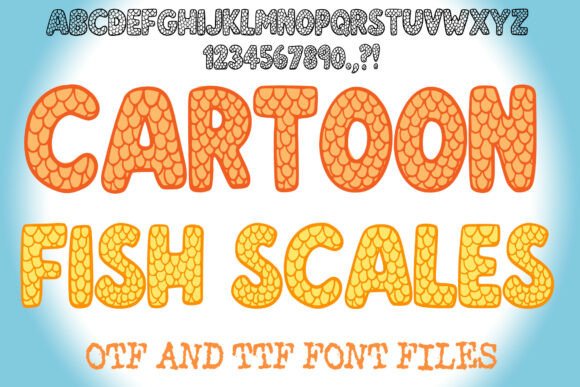 Cartoon Fish Scales Font