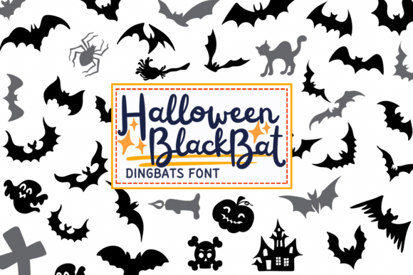Halloween Black Bat Font for Creative Projects